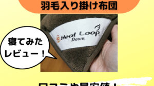 ヒートループ羽毛入り掛け布団の口コミや最安値！洗濯や乾燥機は？【いいものプレミアム】